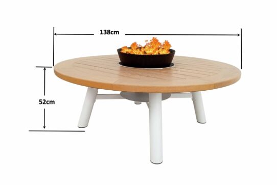 Light Round Firepit Table