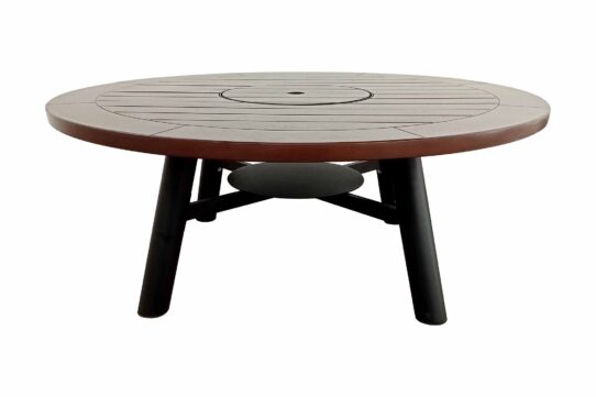 Light Round Firepit Table