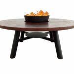 Light Round Firepit Table