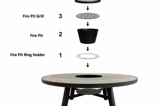 Framed Light Round Firepit Table