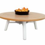 Light Round Firepit Table