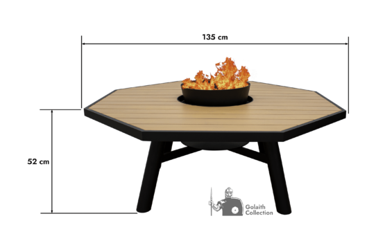 Framed Light Octagon Firepit Table