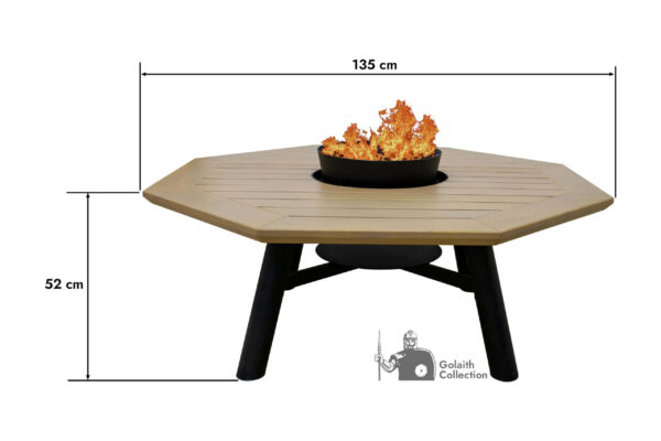 Light Octagon Firepit Table