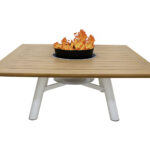 Light Square Firepit Table