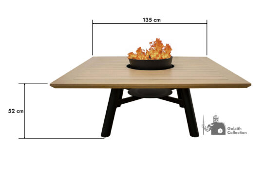 Light Square Firepit Table