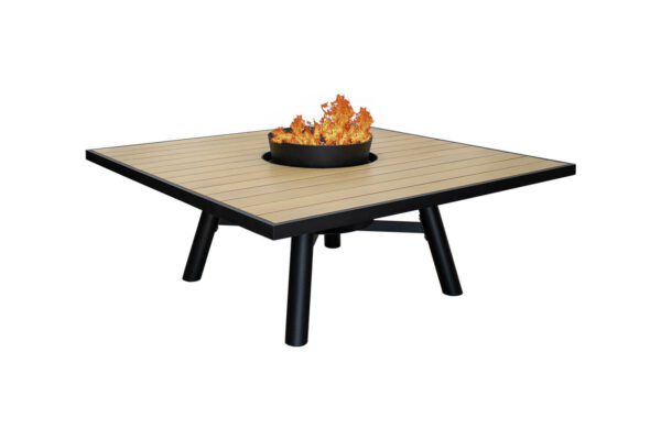 Framed Light Square Firepit Table