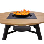 Compact Round Black Fire Pit Table
