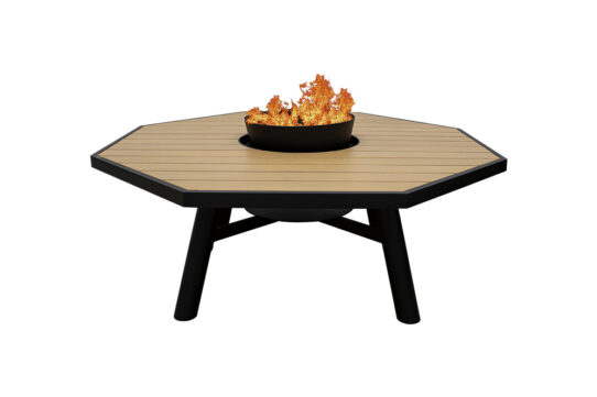 Light Octgon Fire pit table Black Frame 1