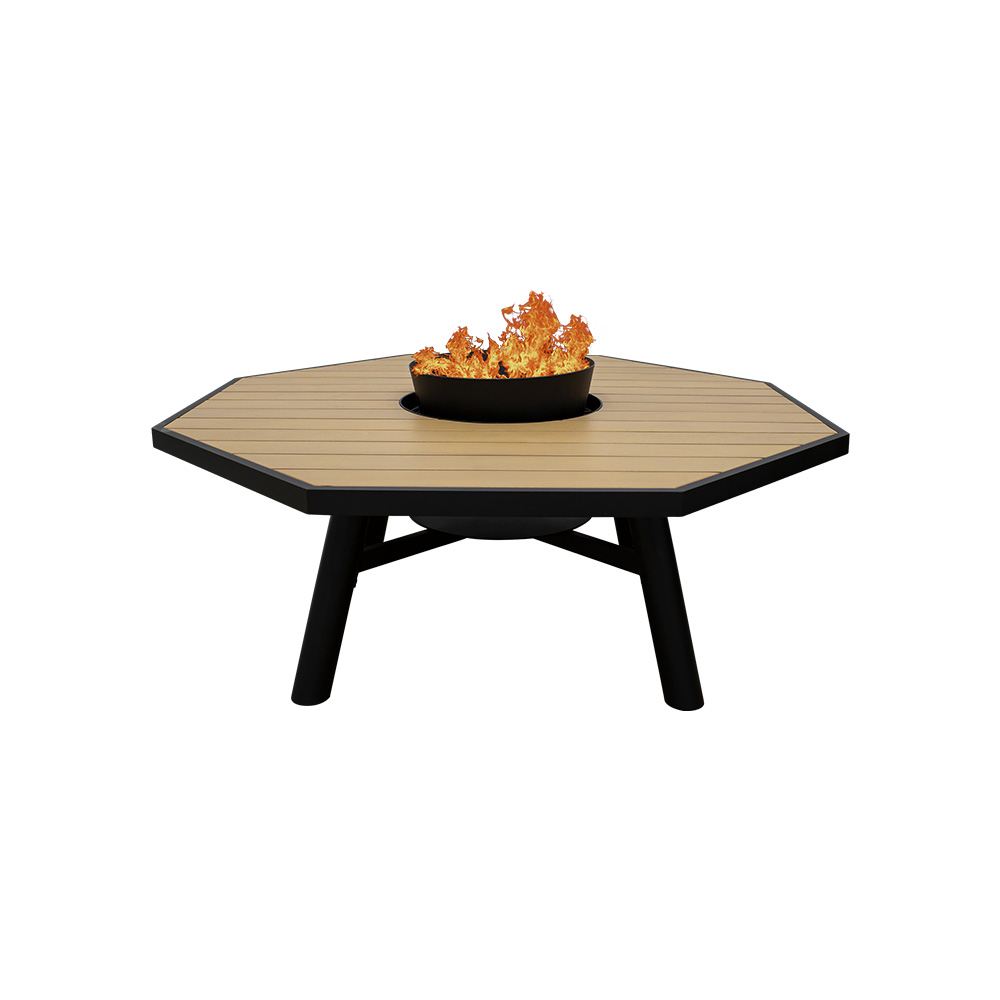 Light Octgon Fire pit table Black Frame 1 Light Octgon Fire pit table Black Frame 1