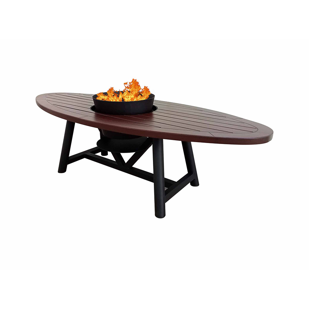 Oval Fire pit Table black 1 Oval Fire pit Table black 1