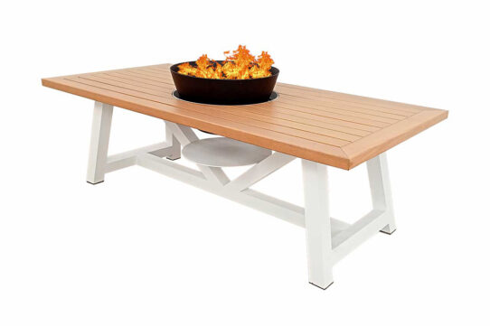 Rectangle Fire Pit Table White 1